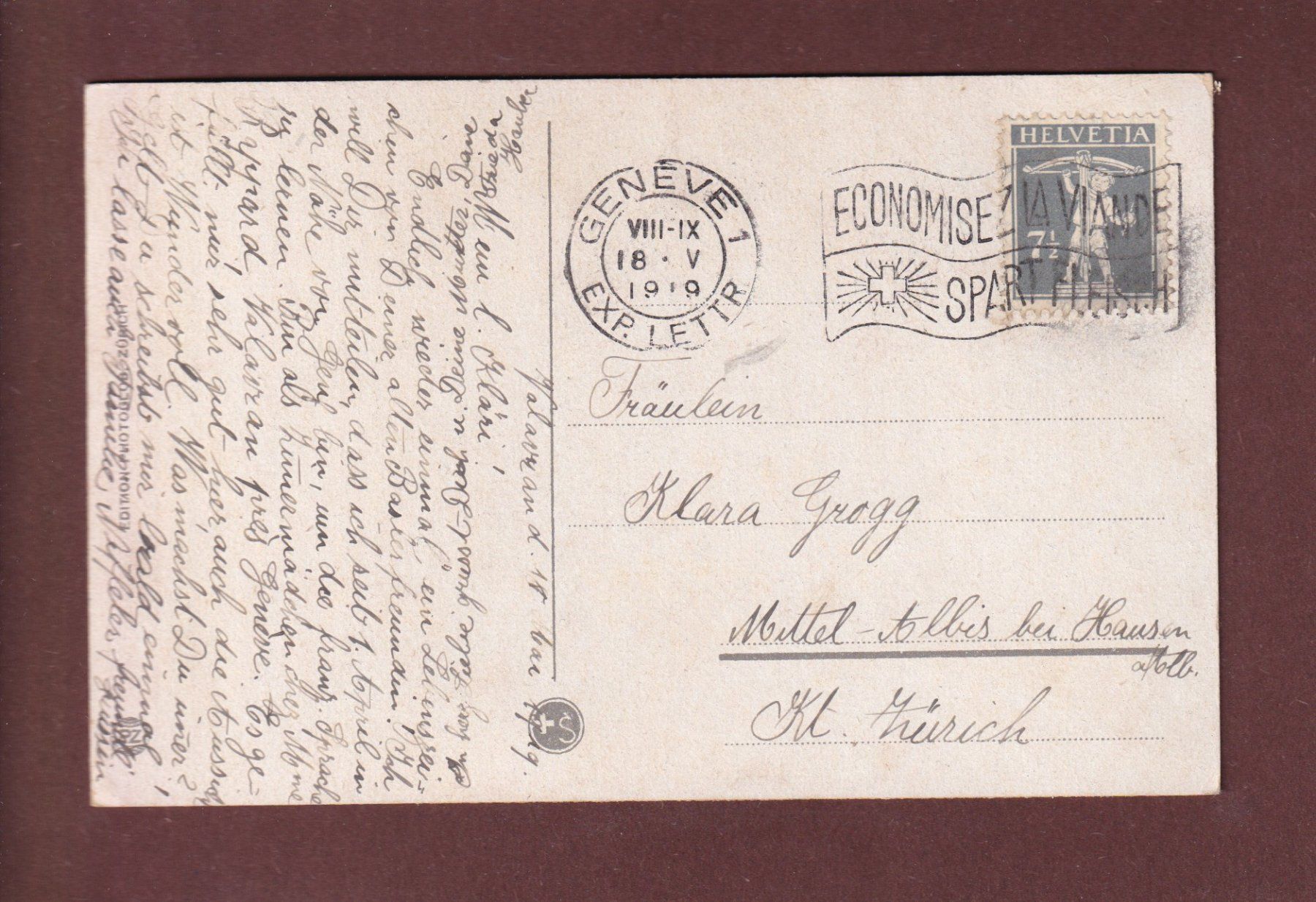 Ansichtskarten: GENEVE - Bâtiment Electoral - 1919 – Gebraucht aus Pully von nicecards-shop 1
