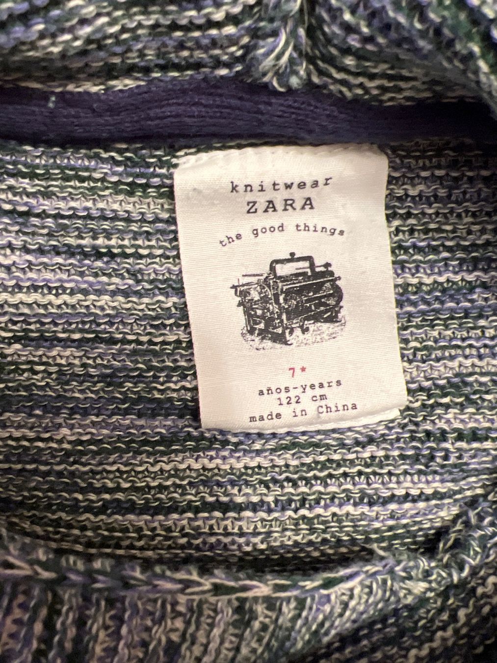 Zara Pullover & Sweatshirts: Kapuzenpullover Strickoptik blau meliert Grösse 122 – Gebraucht aus Winkel von Tilivika 3