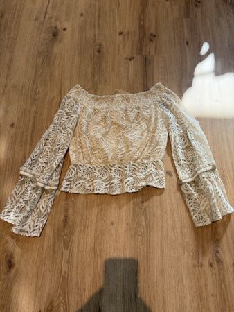 Olgamy Damen Oberteil Spitze Off Shoulder Grösse S/M neu