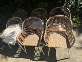 6 Stühle Ikea Nilsove gebraucht mit Kissen