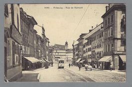 FRIBOURG, RUE DE ROMONT AVEC TRAM, *