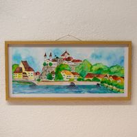 Aquarellbild Aarburg - Schweizer Künstlerin
