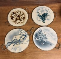 4 vintage Pfannenuntersetzer Keramik Chillon