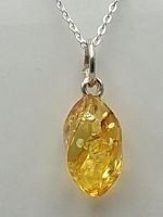 goldener Bernstein Anhänger 925 Silber Bernsteinanhänger