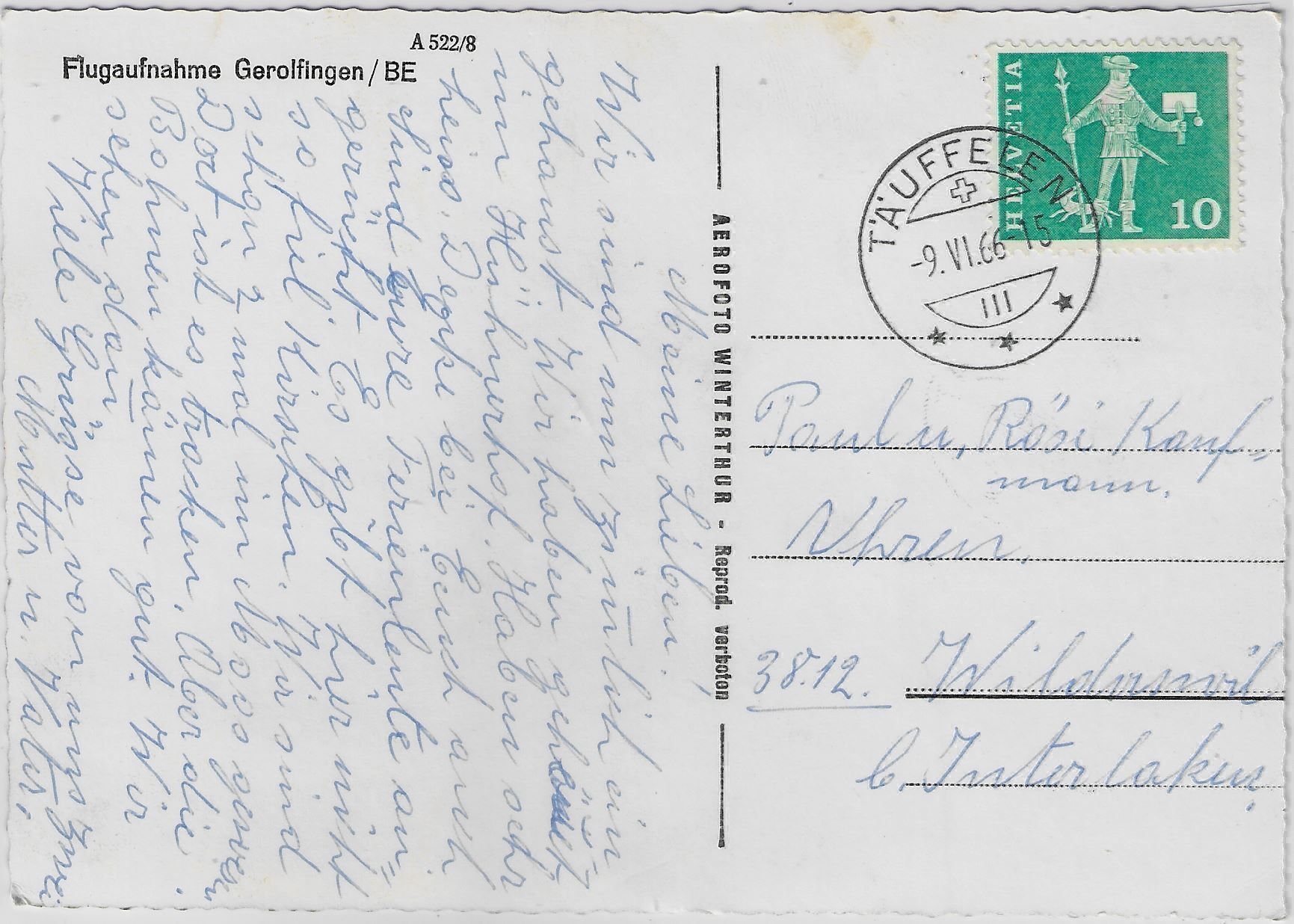 Cartoline postali: Flugaufnahme Gerolfingen BE – Antico da Ettingen venduto da Kartenplanet 1