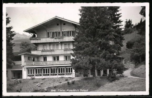 Ansichtskarten: AK Gstaad, Chalet Alpenblick, 1955 – Gebraucht aus Berlin von bartko-reher