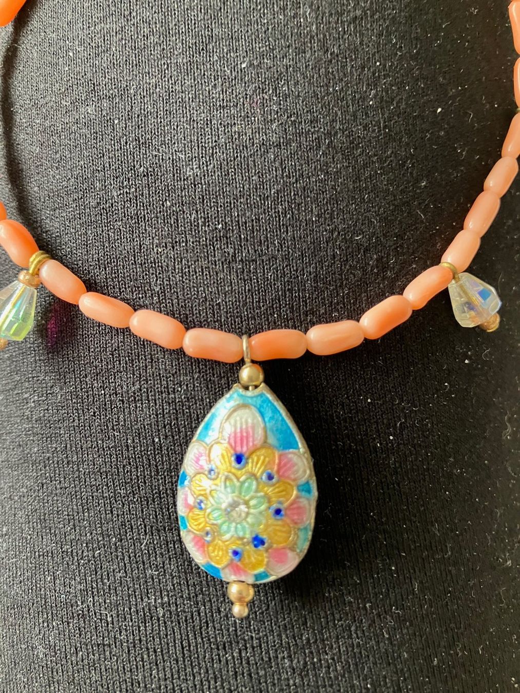 Catenine: Korallenkette mit Chinesischem Cloisonnee – Nuovo (secondo la descrizione) da Zürich venduto da aannnnaa48 1