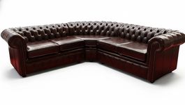 Hochwertige Chesterfield Leder Sofa Couch Polster Eck Garn