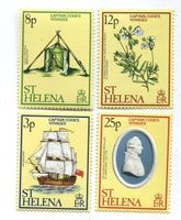 Briefmarken Schiffe. James Cook. St. Helena