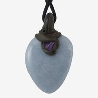 Angelit Steinanhänger mit Amethyst