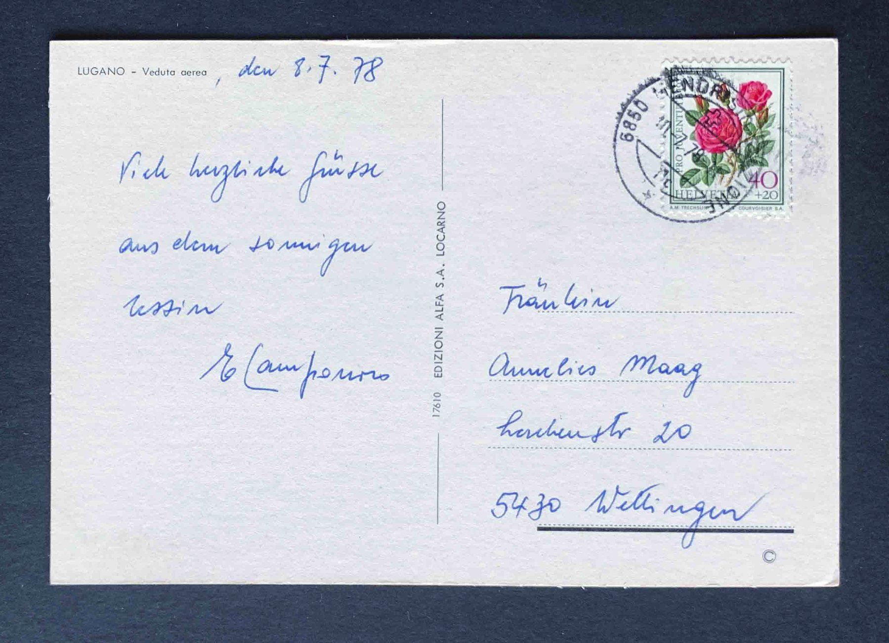Cartoline postali: AK LUGANO Veduta aerea – Usato da Goldau venduto da artelier1 1
