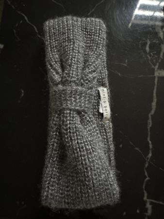 Warmes Winter-Stirnband mint&berry grau gestrickt