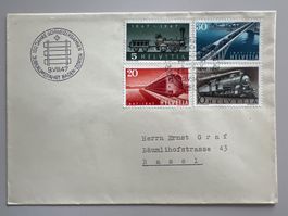 1947 100J. Schweizerbahnen FDC mit blauer Lok