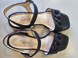 SCHWARZE GABOR COMFORT SANDALETTE GR. 7/40.5