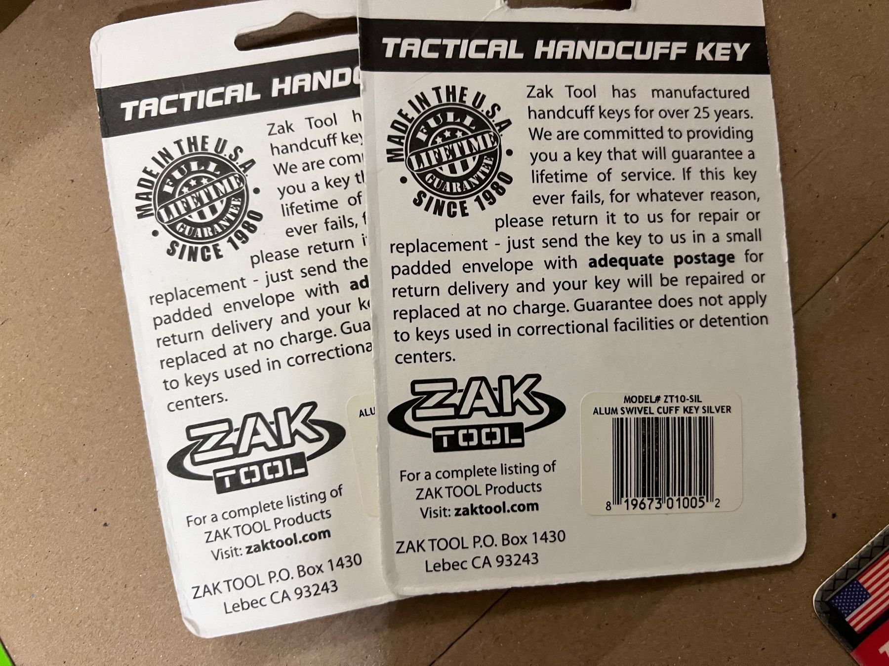 Altro per Eventi aziendali & Feste: ZAK Tool Handschellenschluessel Tactical – Nuovo e nell'imballaggio originale da Mels venduto da Grethi 1