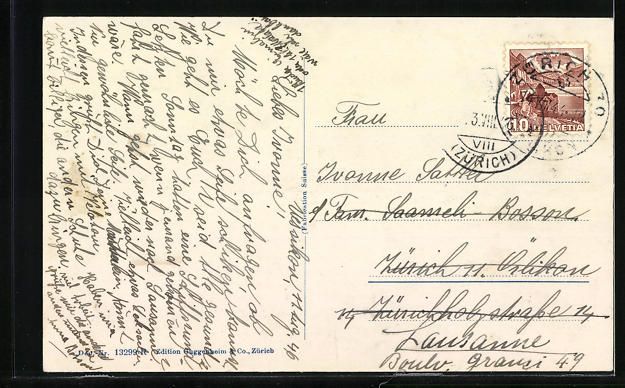 Cartoline postali: AK Uster, Strassenpartie im Ort, 1946 – Usato da Berlin venduto da bartko-reher 1