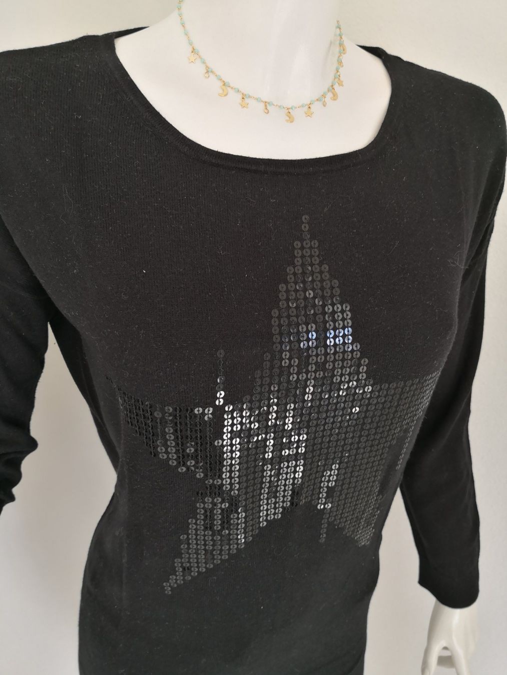 S.Oliver Pulls & Sweat-shirts: 🤩S.OLIVER STRICK-PULLOVER SCHWARZ & STERN-PAILLETTENMUSTER – D'occasion à Olten par Naja-Twins-Twins 9