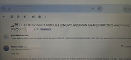 Two tickets for FORMULA 1 in Graz Austria 26-28 June 2026