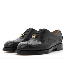 Gucci Glossy Calfskin Tejus Womens Lace Up Loafers