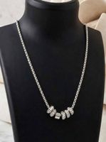 Collana stainless steel argento con elementi strass nuovo