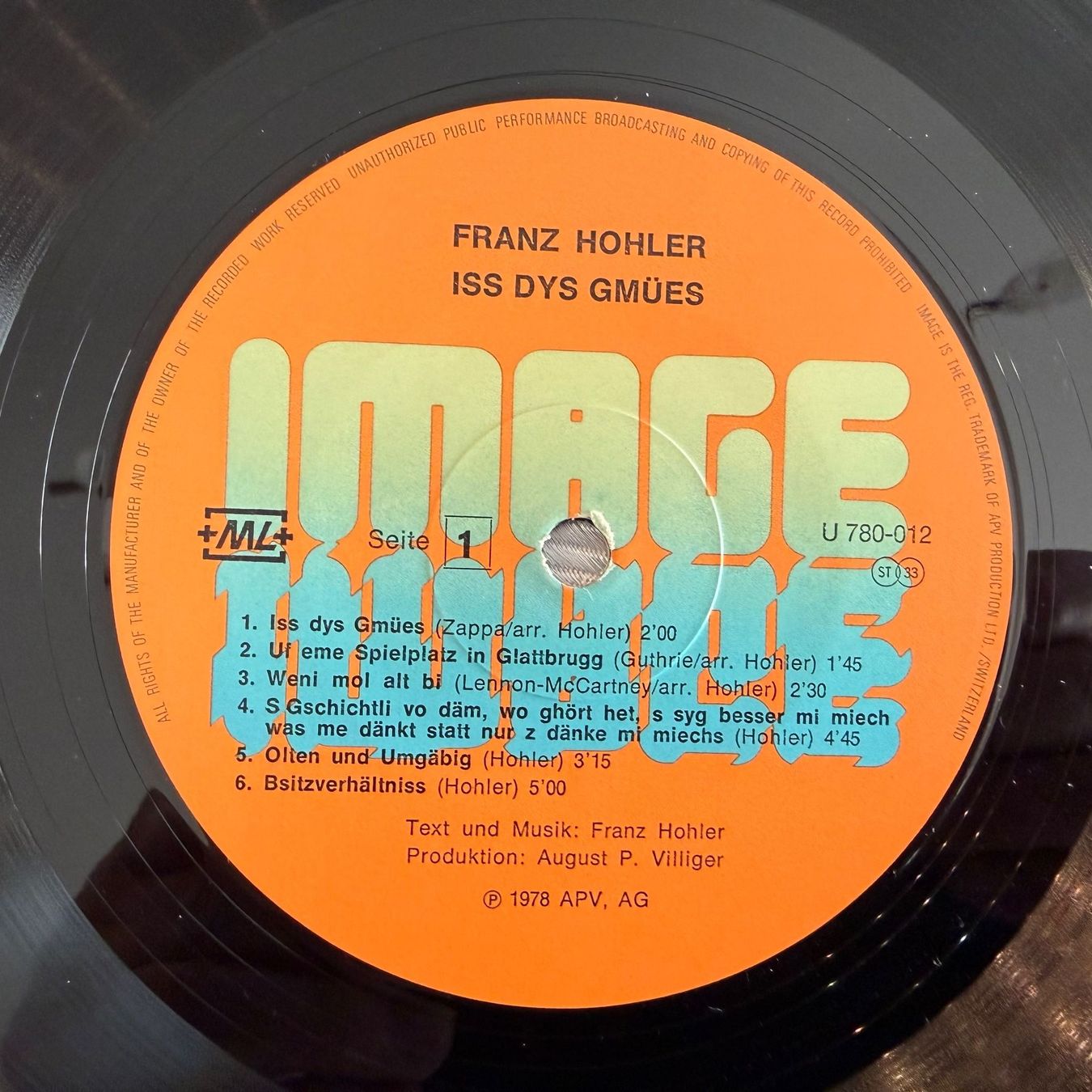 Dischi in vinile: FRANZ HOHLER - ISS DYS GMÜES – Usato da Zürich venduto da fehlton 3