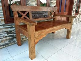 Bank Teak Holzbank Sitzbank Gartenbank Teakholz Gartenmöbel
