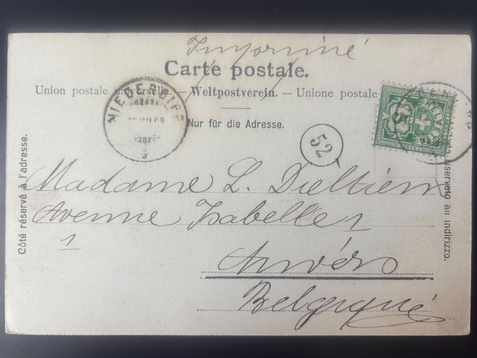 Ansichtskarten: CPA Berne - Kirchenfeldbr & Hist. Mu - circulée - 15.07.190? – Gebraucht aus Bulle von Claude1630 1