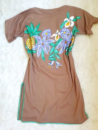 KLEID SWEATSHIRT STICKEREI FLORAL 38 M PERLEN TOP TUNIKA