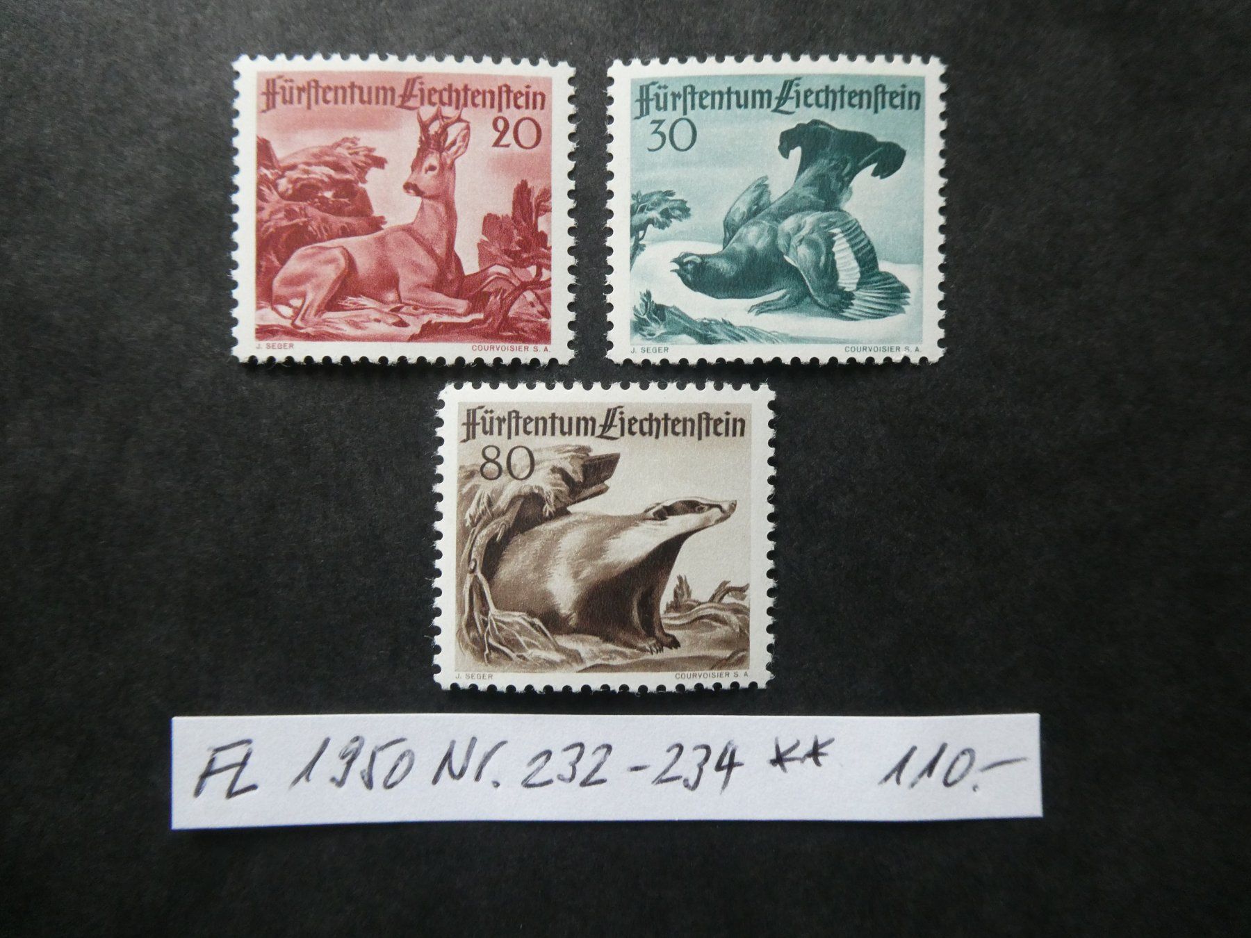 Tous les timbres: FL 1950 Nr. 232-234 postfrisch – D'occasion à Lausen par Herbamare01