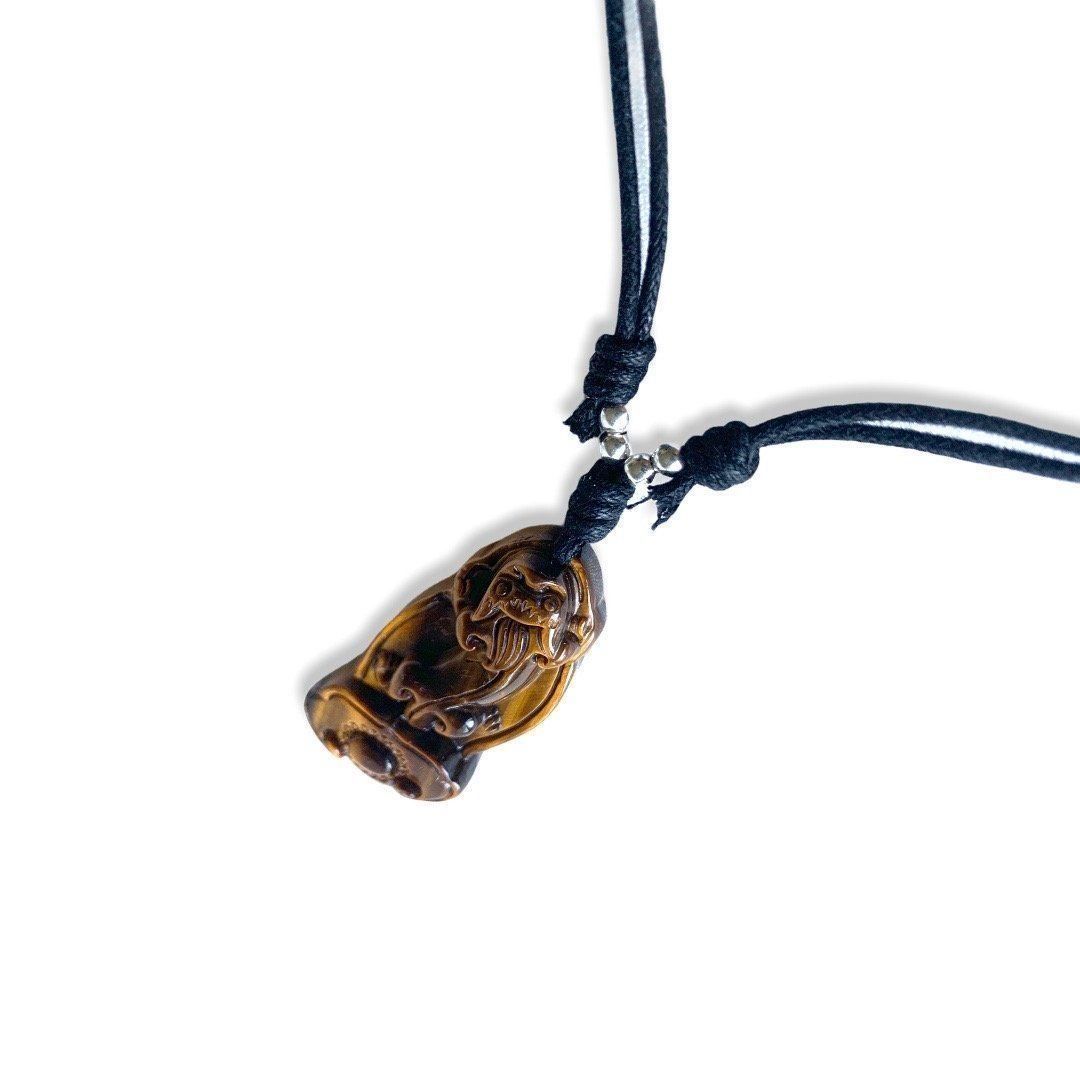 Ciondoli: TIGERAUGE EDELSTEIN ANHÄNGER KETTE – Nuovo e nell'imballaggio originale da Zürich venduto da MEVAS-Schmuck 3
