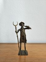 Mann mit Sichel aus Messing Figur ca. 1975 | 6 x 6 x 20cm