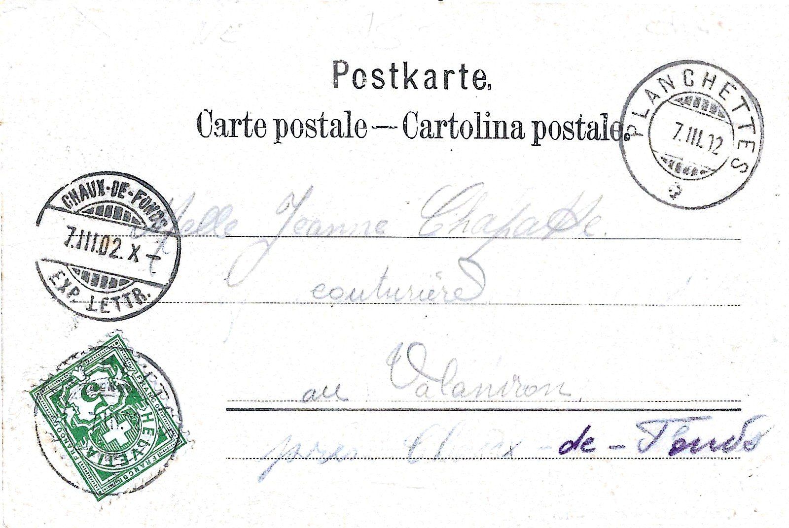 Cartes postales: Les Planchettes – D'occasion à Savagnier par Ne2065 1