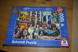 Puzzle 1000 Teile - Party in der Bibliothek