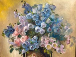 73x86/ Sully Bersot '39/ handgemaltes ÖlGemälde Blumen Vase