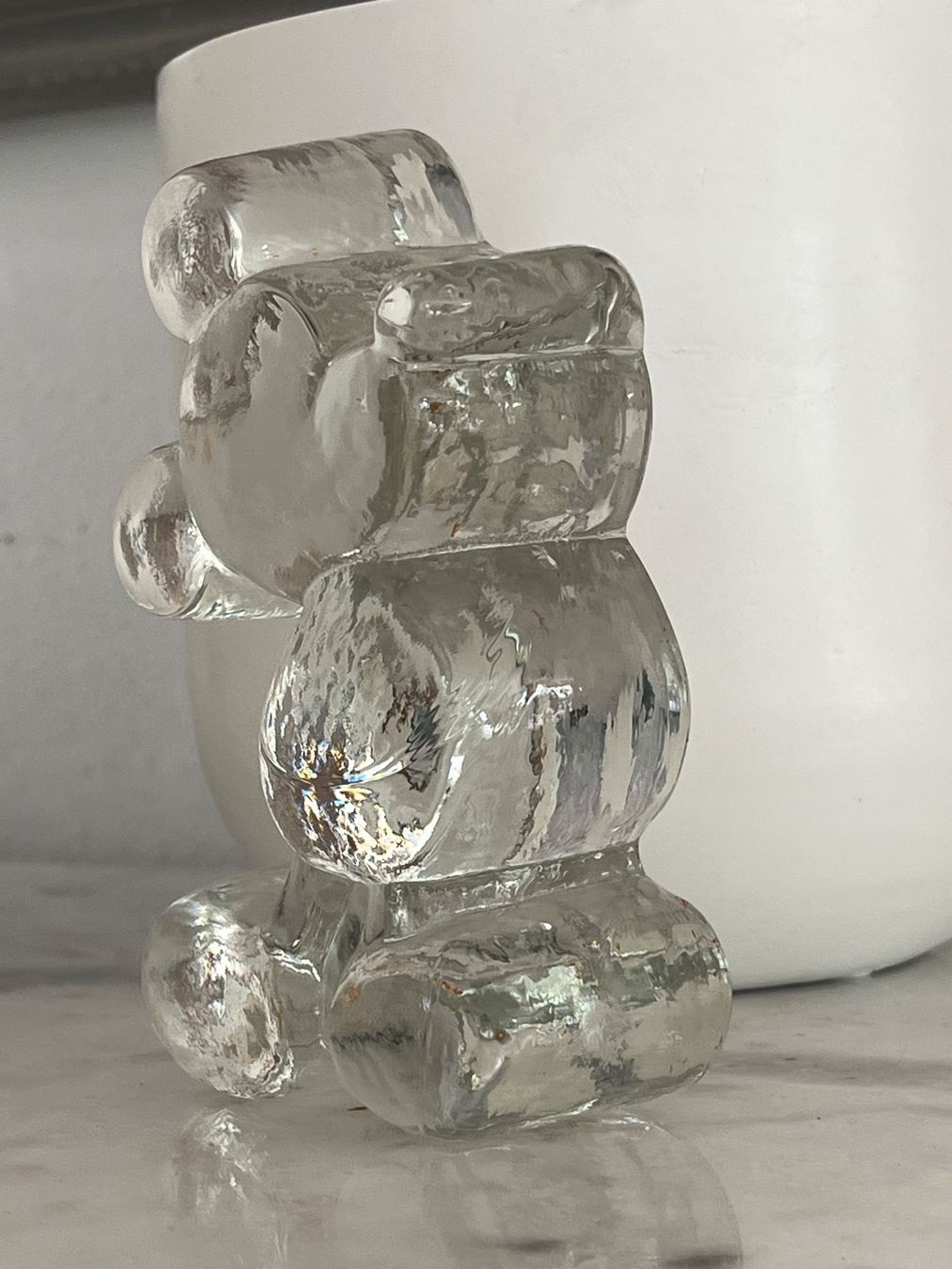 Disney Statuette: 13.5cm kultige Glas Mickey Mouse Figur – Usato da Lufingen venduto da bombolulu 4