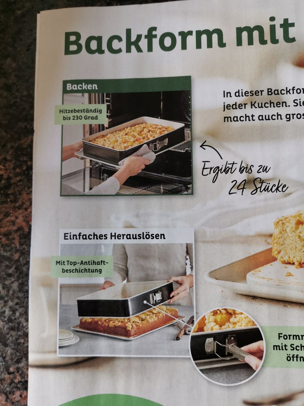 Betty Bossi Teglie da forno: Grosse Backform, schnelle Blechkuchen – Nuovo e nell'imballaggio originale da Dornach venduto da Hei50 4