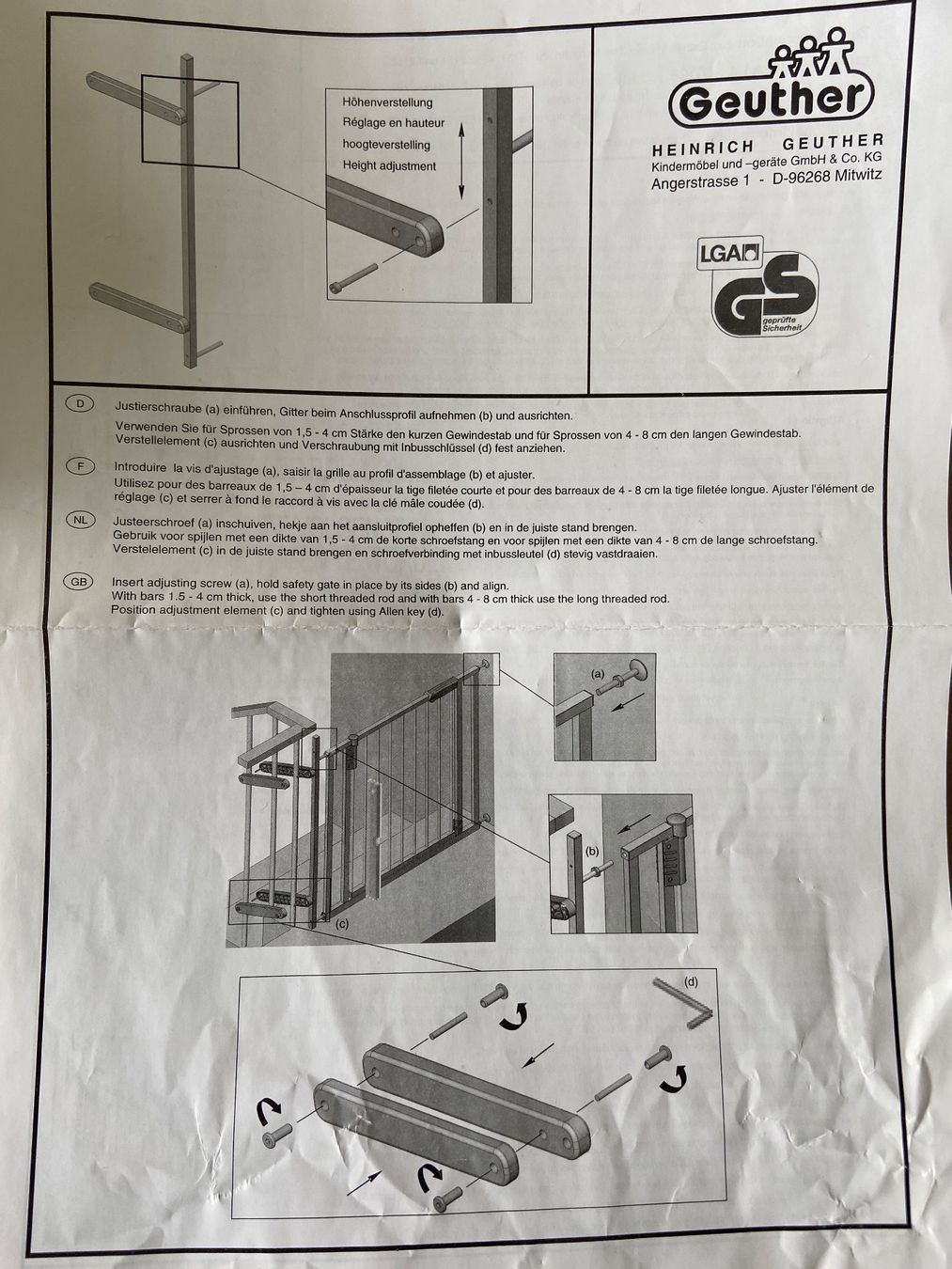 Tutto per la sicurezza: Geuther Treppenschutzgitter mit Extras – Nuovo (secondo la descrizione) da Oeschgen venduto da Gini2006 7