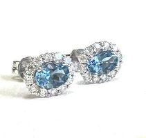 Diamant-Ohrstecker mit 2 Aquamarinen, 750 Weissgold, 1.590,-
