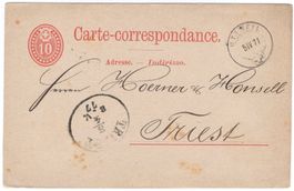 10 Rp. Postkarte von UTTWEIL nach TRIEST