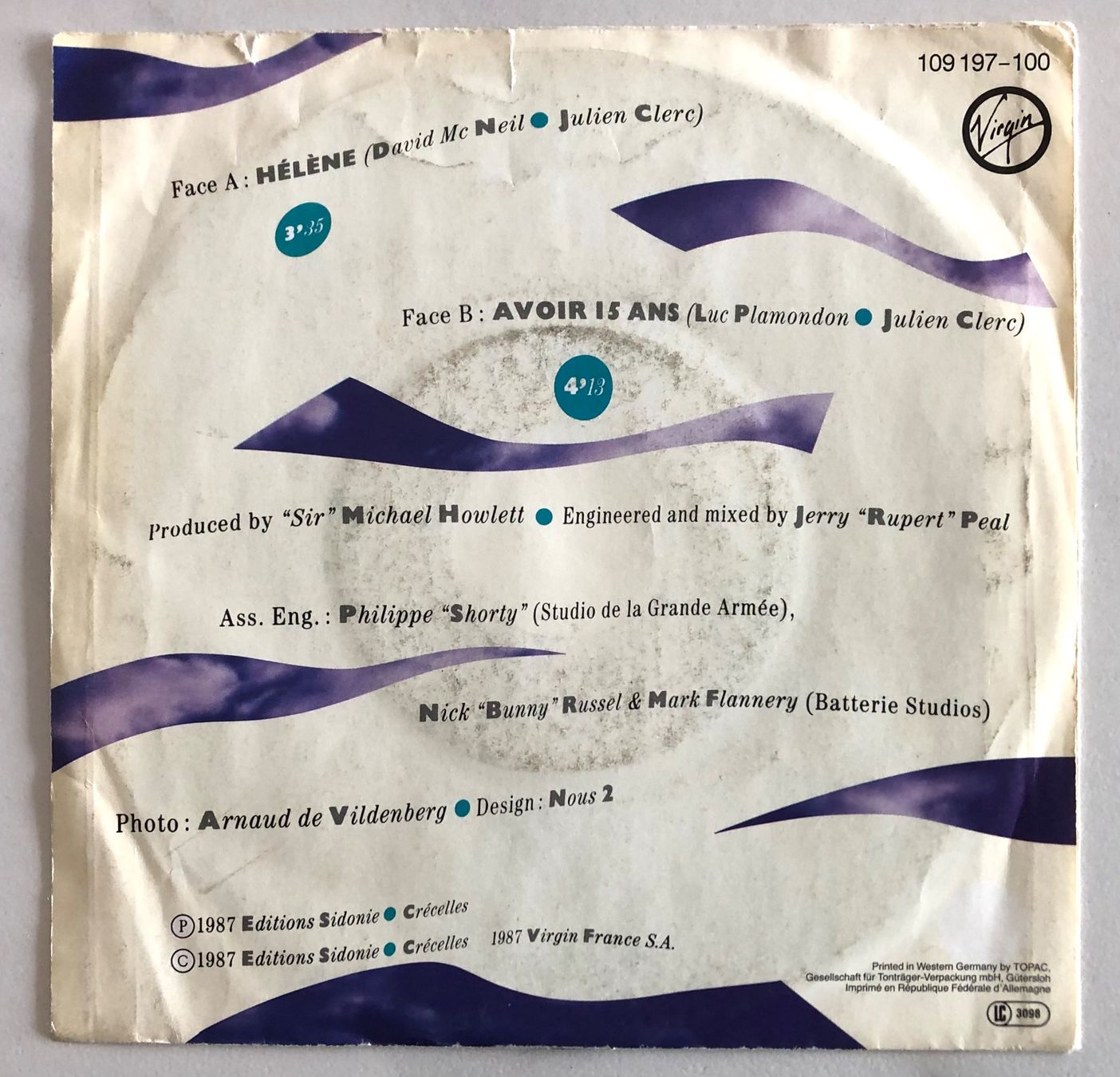 Dischi in vinile: JULIEN CLERC - HÉLÈNE – Usato da Poliez-Pittet venduto da Newtown-Records 1