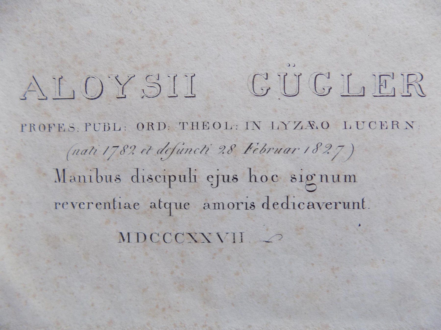 Incisioni: Alois Gügler Luzern – Usato da Risch venduto da Rischli15 2