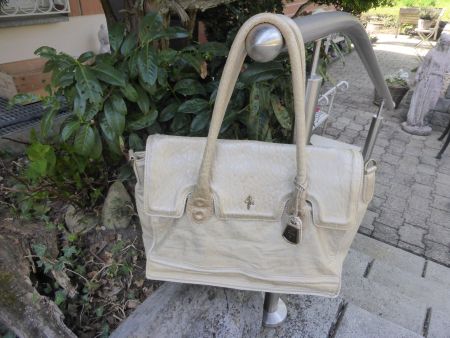 COLE HAAN USA LEDER HANDTASCHE - SCHULTERTASCHE GOLD ANTIK
