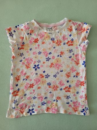 Mädchen T-Shirt mit Blumenmuster, Gr. 110