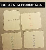 MA402) 355RM-363RM, Rollenmarken, postfrisch Kt. 27.-