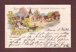 GENEVE - Expo 1896 Village suisse - 1896 obl. Village suisse