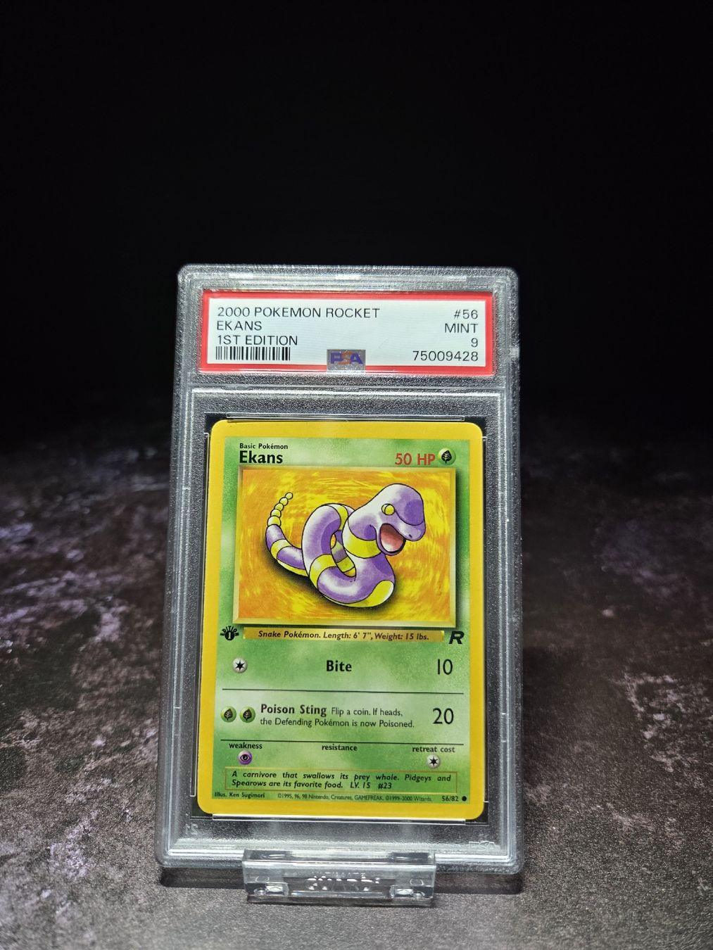 Pokémon Carte collezionabili: 2000 POKEMON ROCKET #56 EKANS 1ST EDITION PSA 9 MINT – Usato da Lauerz venduto da gp9_zt9k 1