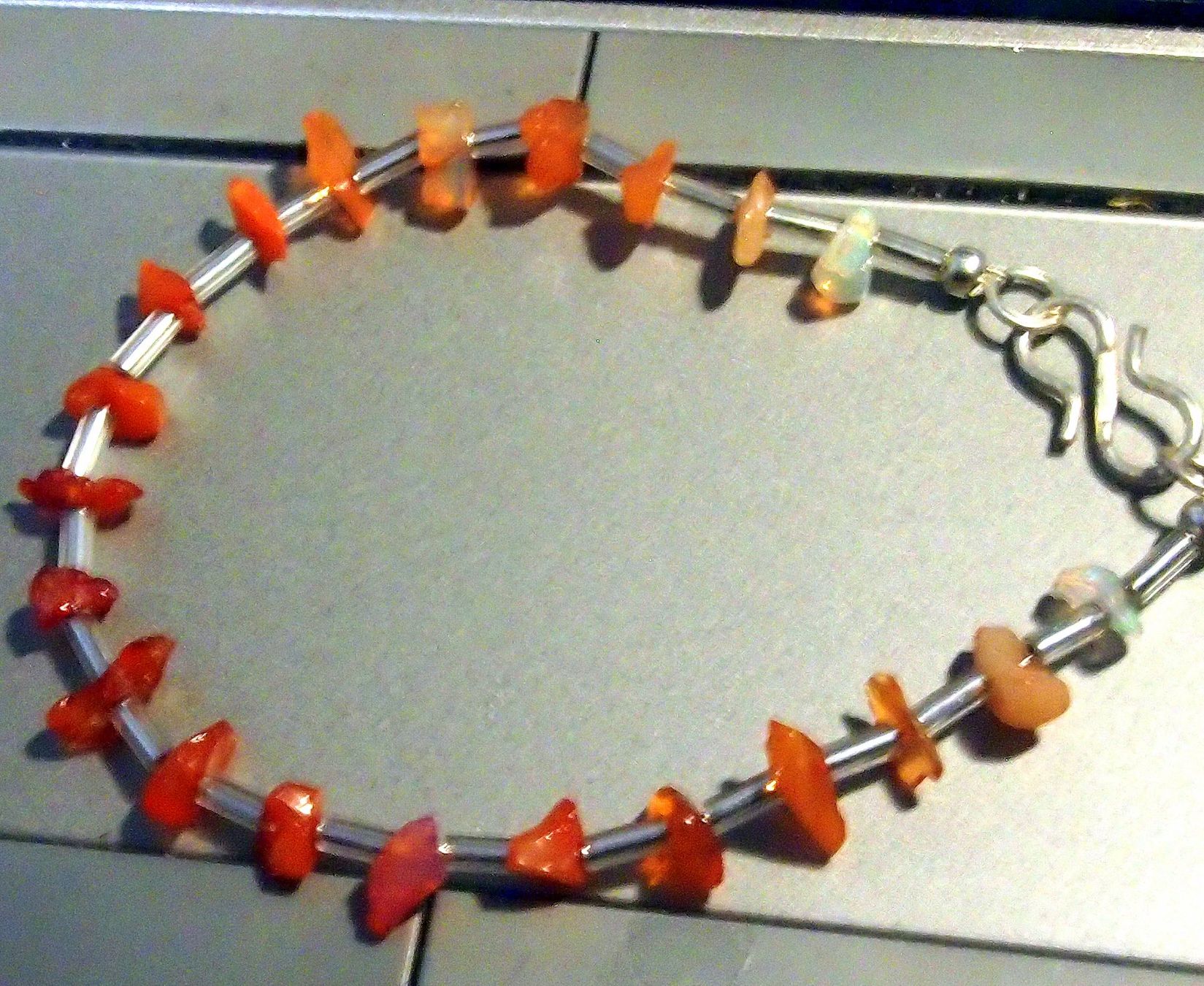 Bracciali & Braccialetti: Arm- oder Fusskette aus mexikanischen Feueropalen! – Nuovo e nell'imballaggio originale da Reinach BL venduto da rumablum 1