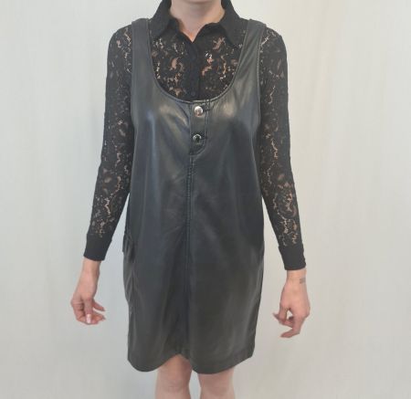 Robe simili cuir noire - Taille 38