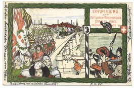 Basel  Einweihung der mittleren Rheinbrücke  Fest-Umzug 1905