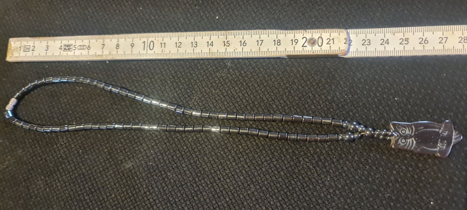Catenine: Eulen Halskette "UHU" Hämatit Herren 45 cm lang – Nuovo (secondo la descrizione) da Münchenbuchsee venduto da babilibern 1